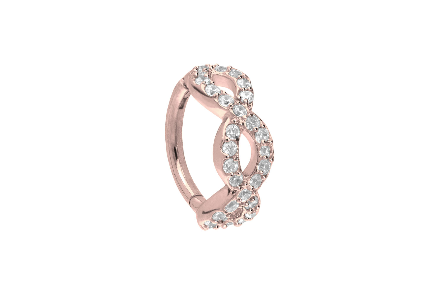 Chirurgenstahl Segmentring Clicker Piercing 3 KRISTALLOVALE
